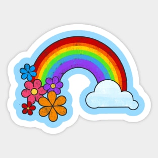 Rainbow with Flowers Sticker